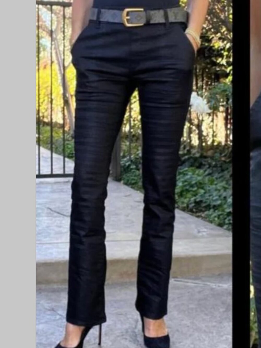 Bevy Flog Nansi dark blue snakeskin straight leg pants size 24
